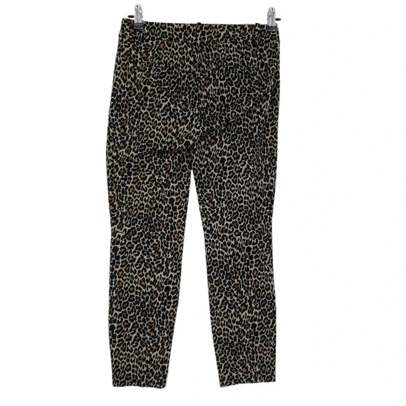 J.CREW Winnie Pant Black Leopard Mid Rise Stretch Knit Crop Ankle Pants - Picture 5 of 8